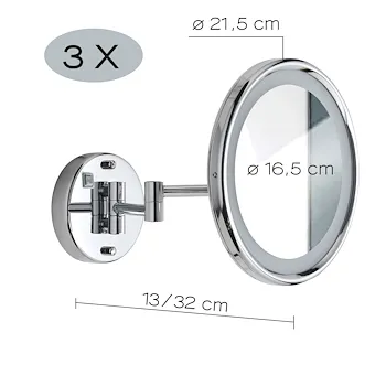 Sarah specchio ingranditore 3x con led da parete cromato codice prod: 000021001300000 product photo Foto1 L2