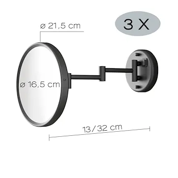 Sarah specchio nero ingranditore da parete 3x con led codice prod: 000021001400000 product photo Foto1 L2