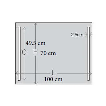 Comfort Line led specchio 70x100 led laterale codice prod: LC0316 product photo Foto1 L2