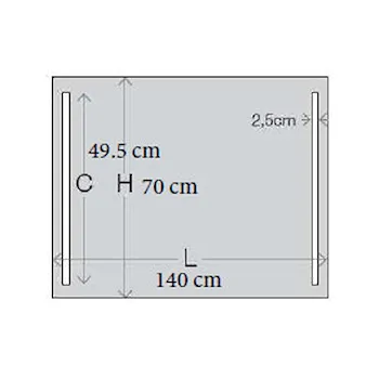 Comfort Line led specchio 70x140 led laterale codice prod: LC0325 product photo Foto1 L2