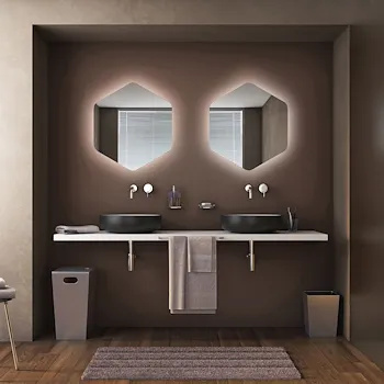 Esagono specchio led ambiente Ø68 cristallo luce bianca codice prod: L46033 product photo Default L2