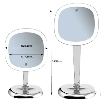 Kin specchio monofacciale quadrato con led cromato codice prod: K601KK-3 product photo Foto2 L2