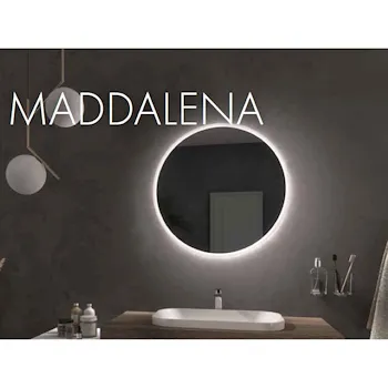 Maddalena specchio tondo satinato Ø80 luce calda codice prod: L46080/CA product photo Default L2