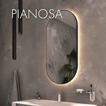 Serie T specchio Pianosa l50 h90 3000k cornice nero opaco codice prod: T017/CA product photo Default L2