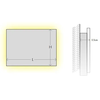 Specchio Led Perimetrale L100 H60 3000K serie Montecristo codice prod: CO-L46017/CA product photo Foto1 L2