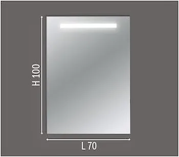 Specchiera c/telaio alluminio c/neon integr.l70 x h100 x p2,5 senza interr. codice prod: DSV17590 product photo Default L2