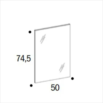 Specchiera semplice profilo in alluminio senza presa e interrutore 50x74,5x2,2 codice prod: DSV15343 product photo Foto1 L2