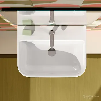 Sfera lavabo sospeso 1foro 60x45 bianco senza fissaggi codice prod: 160BSF00 product photo Foto1 L2