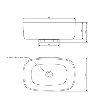Bounce Counter lavabo in poliuretano con mensola da appoggio 35,7x5,9 bianco lucido codice prod: EVLACOU product photo Foto5 L2