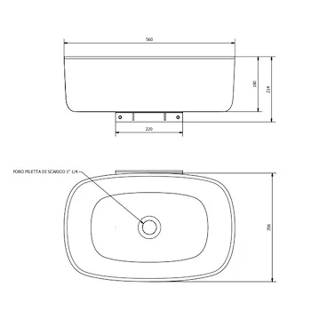 Bounce lavabo a incasso 56x35 poliuretano morbido nero codice prod: evlaboun product photo Foto3 L2