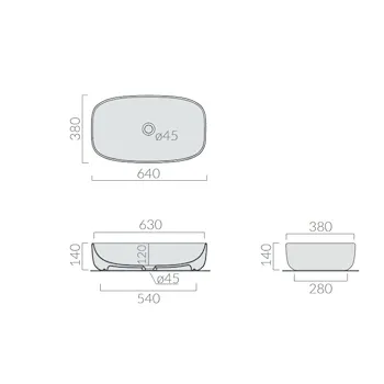 Dream lavabo da appoggio 64x38 bianco lucido monoforo codice prod: 7300MT product photo Foto1 L2
