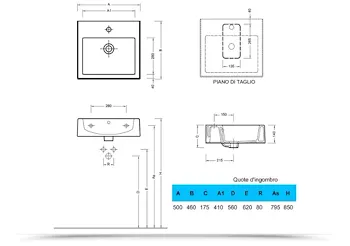 Closer lavabo da appoggio 50x46 bianco lucido monoforo codice prod: 500.877.00.1 product photo Foto1 L2