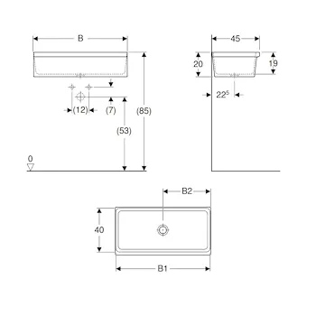 Elleboro lavabo da appoggio 20x45 a canale in ceramica bianco lucido codice prod: 500.899.00.1 product photo Foto1 L2
