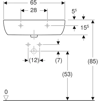 Fantasia lavabo da appoggio 65x47 bianco lucido monoforo codice prod: 500.863.00.1 product photo Foto3 L2