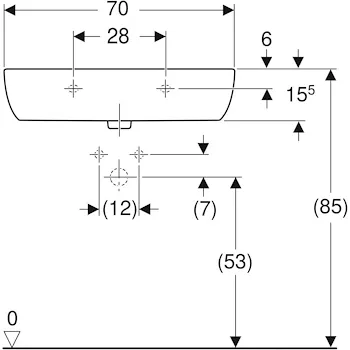 Fantasia lavabo da appoggio 70x48 bianco lucido monoforo codice prod: 500.852.00.1 product photo Foto3 L2