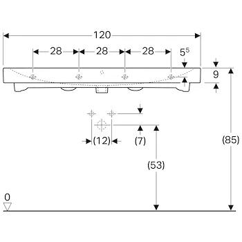 Icon lavabo 120x48,5 bianco lucido monoforo codice prod: 124020000 product photo Foto1 L2