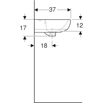 Selnova lavabo 45x17 bianco lucido monoforo codice prod: 500.324.01.7 product photo Foto2 L2
