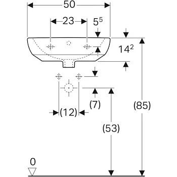 Selnova lavabo 50x18 bianco lucido monoforo codice prod: 500.295.01.7 product photo Foto1 L2
