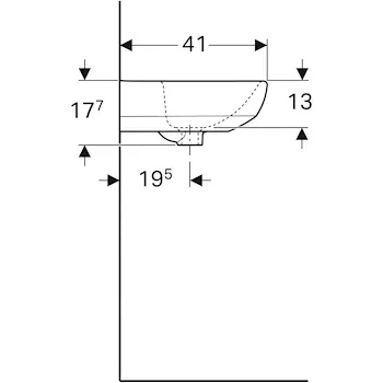 Selnova lavabo 50x18 bianco lucido monoforo codice prod: 500.295.01.7 product photo Foto3 L2