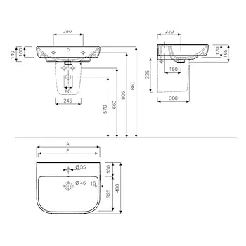 Smyle lavabo da appoggio/sospeso 60x48 bianco lucido codice prod: 500.228.01.1 product photo Foto1 L2