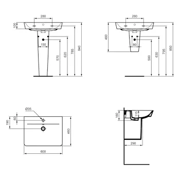 Connect Air lavabo da 60 cm bianco lucido codice prod: E074201 product photo Foto4 L2