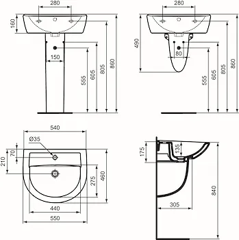 Eurovit lavabo da appoggio 55x17,5 bianco lucido codice prod: W332601 product photo Foto1 L2