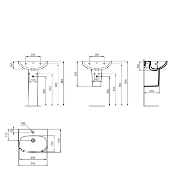I.Life A lavabo da appoggio 55x18 bianco lucido codice prod: T451201 product photo Foto3 L2