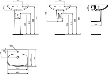 I.Life A lavabo da appoggio 60x18 bianco lucido codice prod: T451101 product photo Foto3 L2