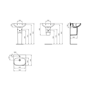 I.Life A lavabo da appoggio 65x15 bianco lucido codice prod: T451001 product photo Foto4 L2
