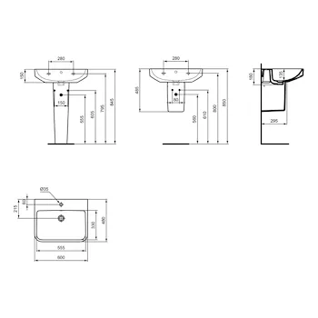 I.Life B lavabo da 60 cm bianco codice prod: T460701 product photo Foto5 L2