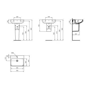 I.Life B lavabo da appoggio 40x55 bianco lucido codice prod: T460801 product photo Foto4 L2