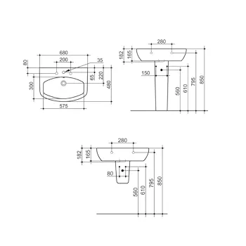 Mia lavabo 68x48 bianco lucido codice prod: J436800 product photo Foto1 L2