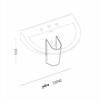 Ydra lavabo 1/3 fori semi colonna 63x51 bianco codice prod: 33040000 product photo Foto1 L2