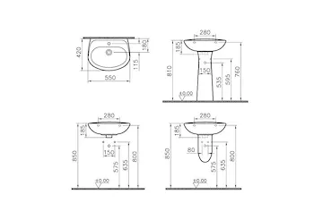 VITRA NORMUS lavabo sospeso 55 cm bianco lucido codice prod: 5087L003-0001 product photo Foto1 L2