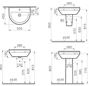 VITRA S50 lavabo bianco  55 cm codice prod: 5301L003-0001 product photo Foto2 L2