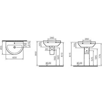 Vitra S50 lavabo bianco cm 60 codice prod: 5302L003-0001 product photo Foto1 L2