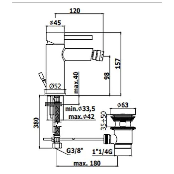 Stick set rubinetti monoleva lavabo, bidet e vasca codice prod: SK075HCR SK135HCR SK023CR product photo Foto5 L2