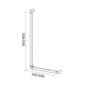 Maniglione 90° di sicurezza reversibile 30x60 cromato codice prod: 45118 product photo Default L2