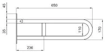 Dsv09428 Export barra sostegno ribaltabile 65 bianco codice prod: DSV09428 product photo Foto3 L2