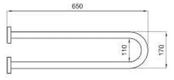 Dsv11162 export barra sostegno 65cm dx c/rinforzo codice prod: DSV11162 product photo Foto3 L2