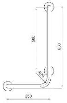 Maniglione angolare serie Export con montante a destra 60x75 codice prod: DSV10240 product photo Foto3 L2