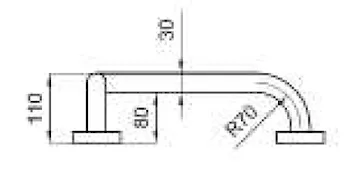 Maniglione angolare serie Export con montante a siniestra 35x65 codice prod: DSV10241 product photo Foto2 L2