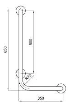 Maniglione angolare serie Export con montante a siniestra 35x65 codice prod: DSV10241 product photo Foto3 L2