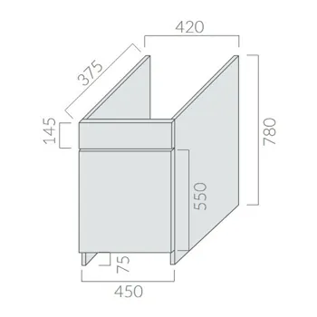 Mobile sotto lavatoio bianco 45X46 serie Minerva codice prod: 9011 product photo Foto1 L2