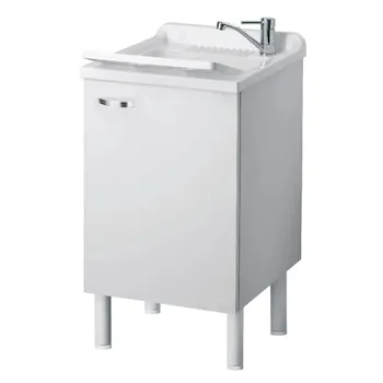 Arcobaleno lavatoio in nobilitato 45x50x85, con asse di lavaggio in PP e kit di scarico autopulente codice prod: 6006SK product photo Default L2