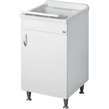 Eco lavatoio in nobilitato 45x50x85 senza cesto con asse di lavaggio e kit di scarico autopulente codice prod: 6006 product photo Default L2