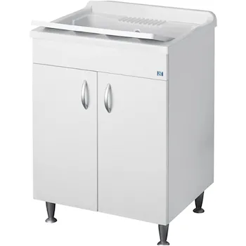 Eco lavatoio in nobilitato 60x60x85 senza cesto con asse di lavaggio e kit di scarico autopulente codice prod: 6007 product photo Default L2