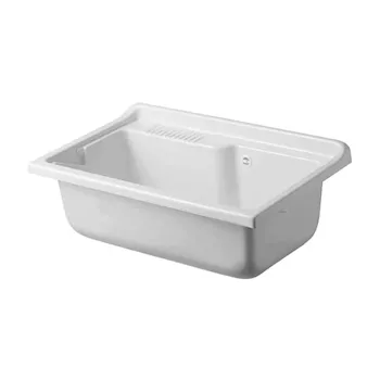 Eco lavatoio in nobilitato 80x50x85 senza cesto, asse di lavaggio in legno e kit di scarico autopule codice prod: 6010 product photo Foto2 L2