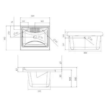 Mobile lavatoio nobilitato 85x50 con vasca in PP doppia anta codice prod: 7002AK product photo Foto4 L2