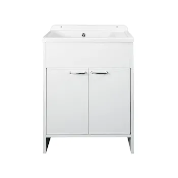 Mobile lavatoio PVC 85x58 con vasca in PP doppia anta bianco codice prod: 5005PKC product photo Default L2